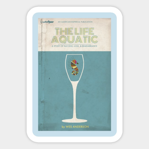 The Life Aquatic Book Cover Tee Sticker by trevorduntposterdesign